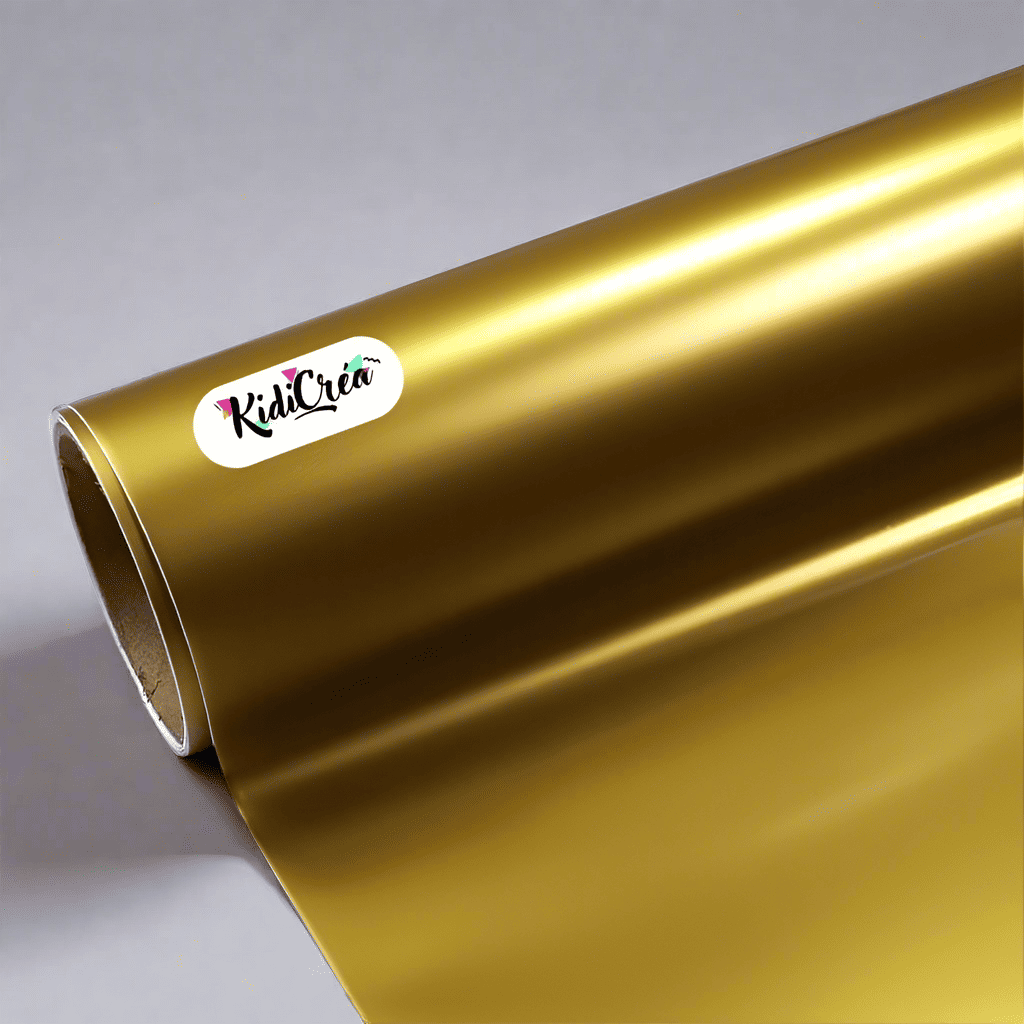 Vinyle adhésif brillant or en 31 couleurs. Parfait pour personnalisation d’objets et projets DIY. Compatible avec Cricut et Silhouette