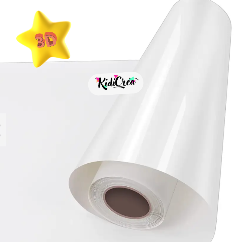 Flex 3D PUFF gonflant blanc pressage à chaud (30cm à 120cm) - KidiCrea