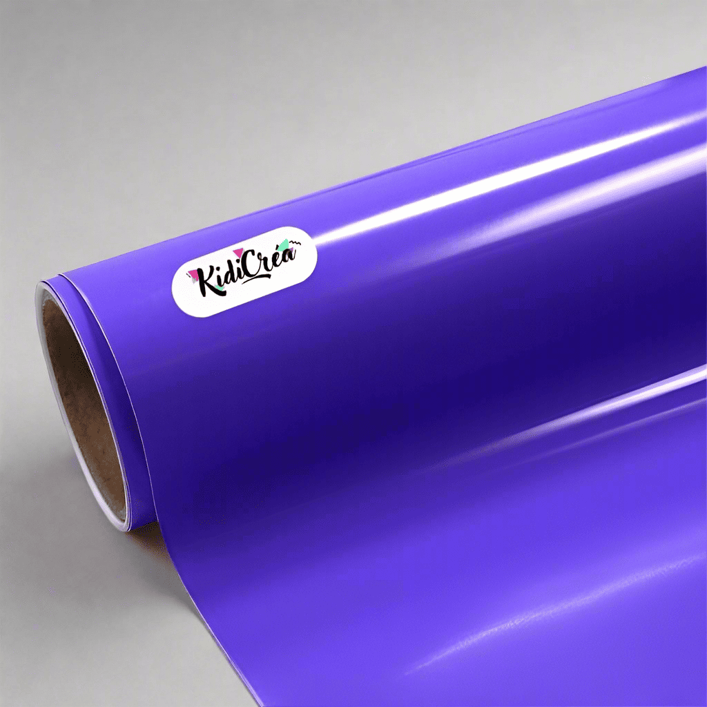 Vinyle adhésif brillant  violet en 31 couleurs. Parfait pour personnalisation d’objets et projets DIY. Compatible avec Cricut et Silhouette