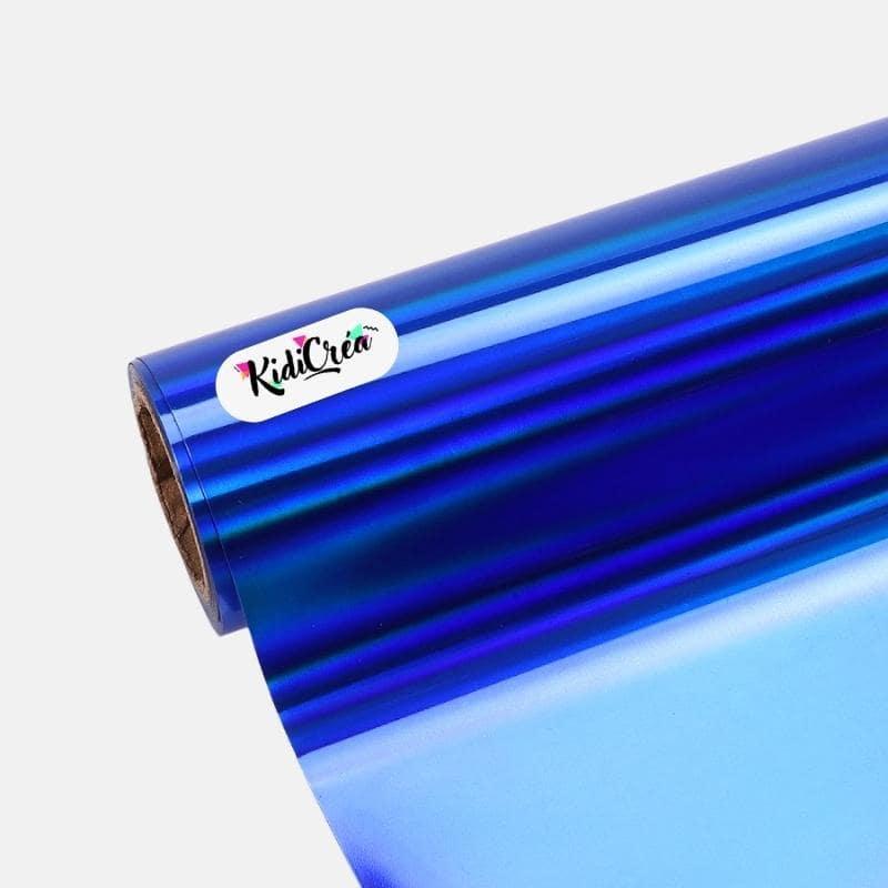 Flex Métallisé chrome Holographique Bleu pressage à chaud (de 30cm à 120cm) - KidiCrea FLEX
