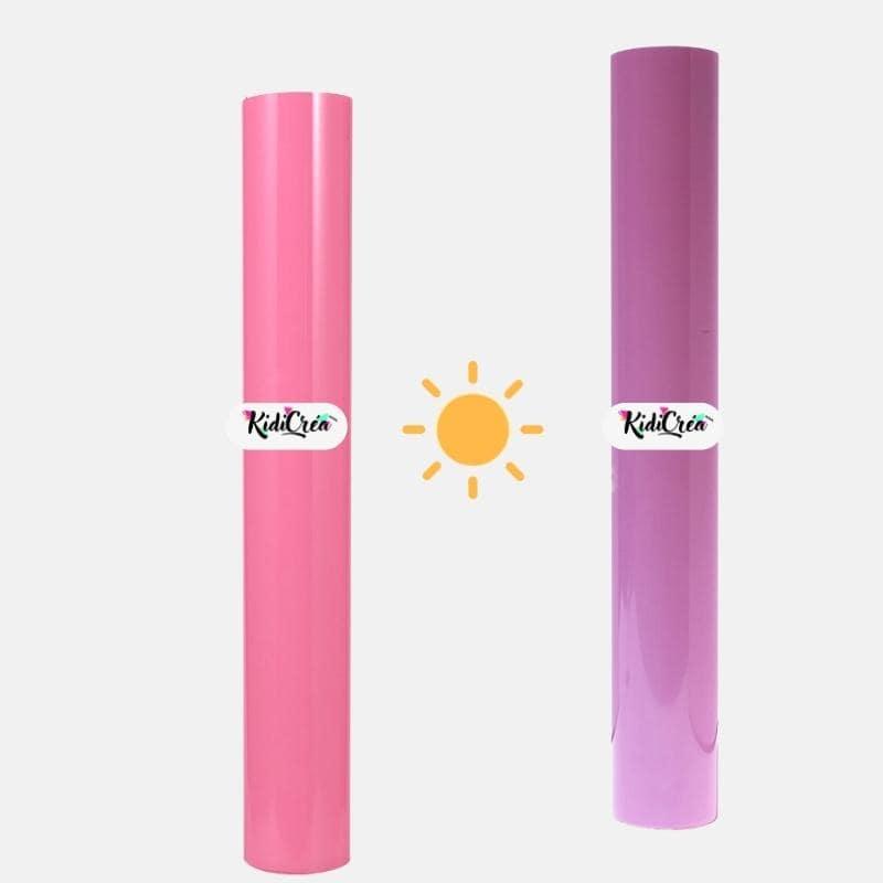 Flex Thermique au soleil Rose au Violet pressage à chaud (Feuille 30x30cm) - KidiCrea FLEX