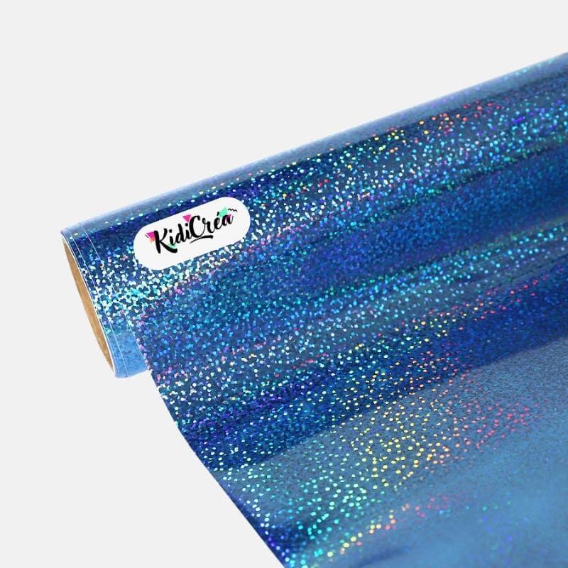 Vinyle adhésif Éclats Holographique Bleu Clair (de 30cm à 120cm) - KidiCrea VINYL
