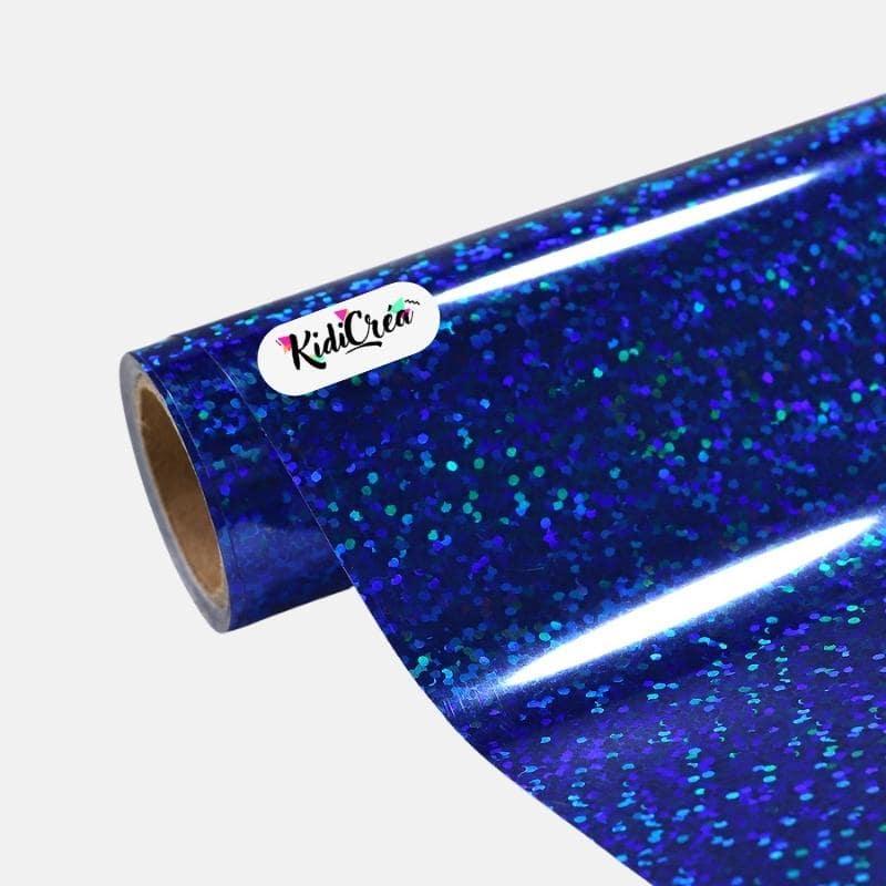 Flex Holographique Bleu Royal Scintillant pressage à chaud (30cm à 60cm) - KidiCrea FLEX