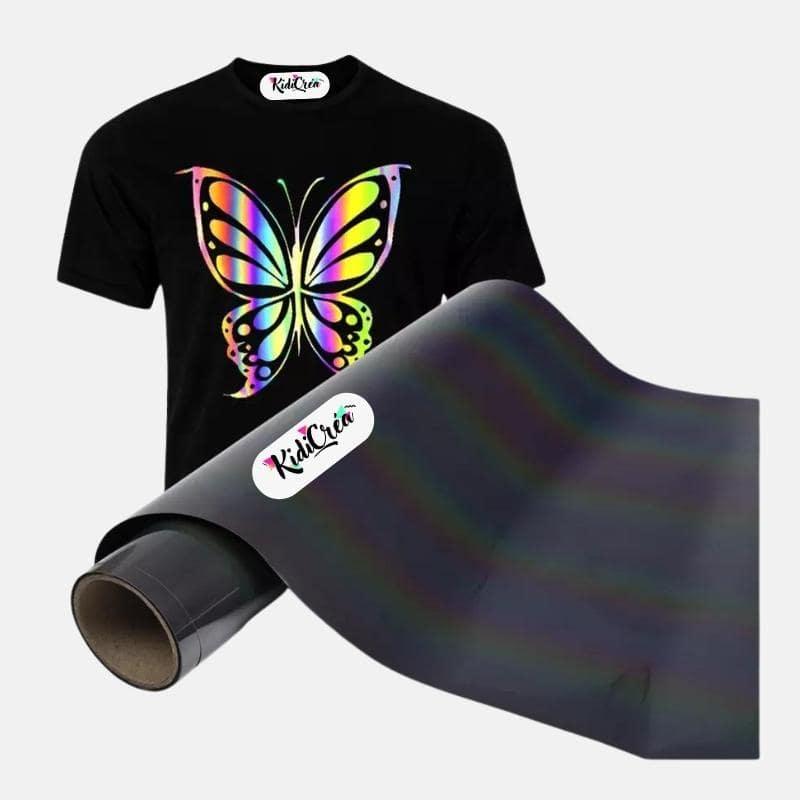 Flex Réfléchissant Arc-en-ciel pressage à chaud (Feuille 30x30cm) - KidiCrea