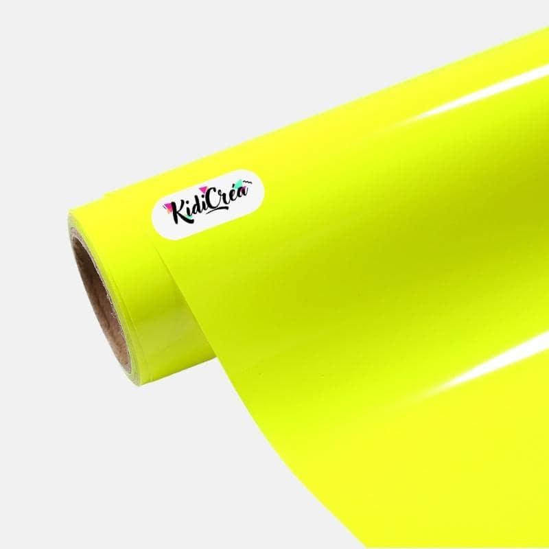 Flex Neon Couleur Jaune pressage à chaud (Feuille 25x30cm) - KidiCrea FLEX