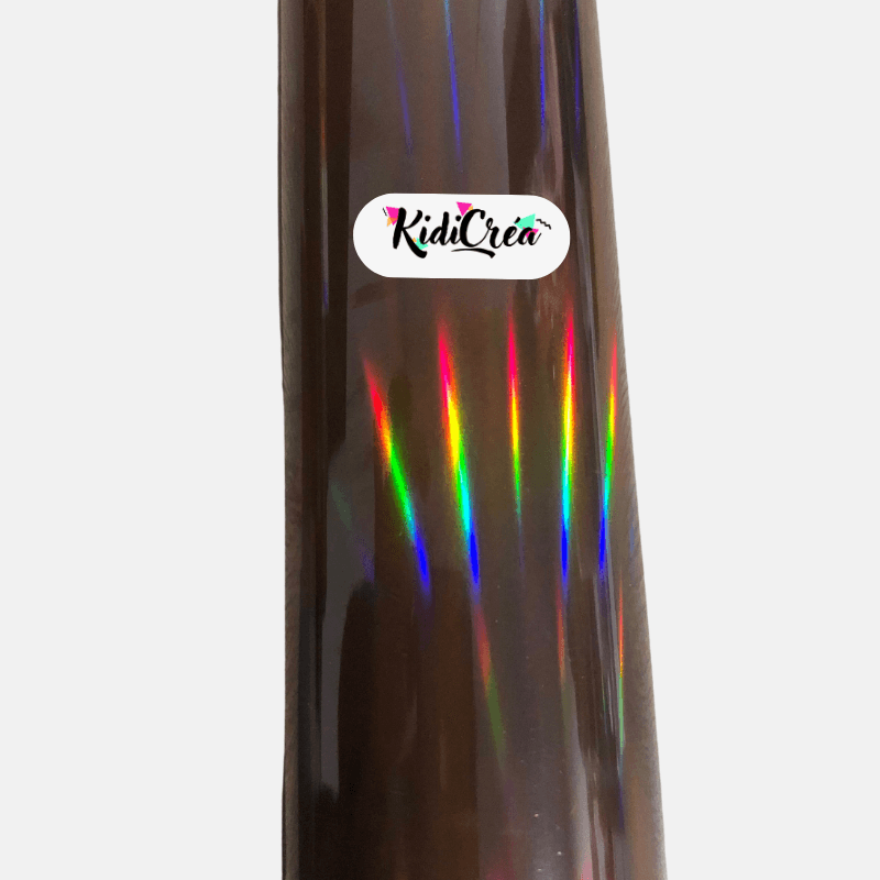 Flex Métallisé chrome Holographique Marron pressage à chaud (de 30cm à 120cm) - KidiCrea FLEX