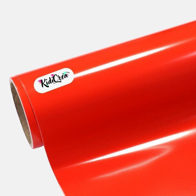 Vinyle adhésif Couleur Brillant Orange Rouge (de 30cm à 120cm) - KidiCrea VINYL