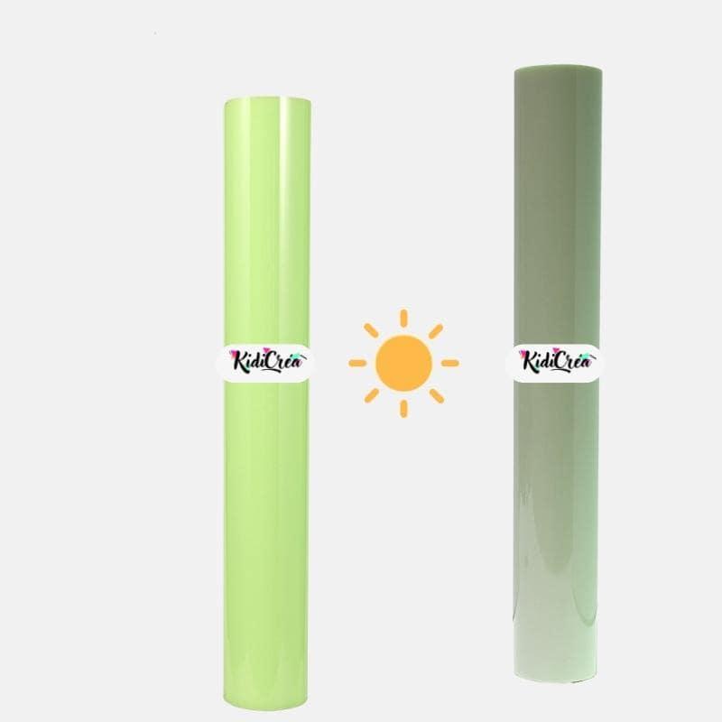 Flex Thermique au soleil Vert au Gris pressage à chaud (Feuille 30x30cm) - KidiCrea FLEX