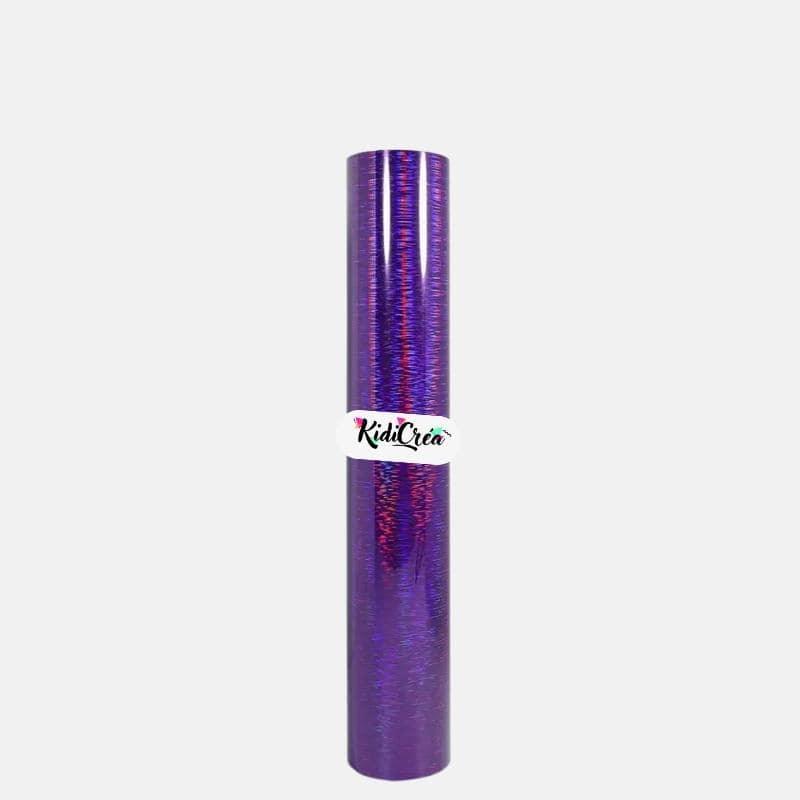 Vinyle adhésif Holographique Brossé Violet (de 30cm à 120cm) - KidiCrea VINYL