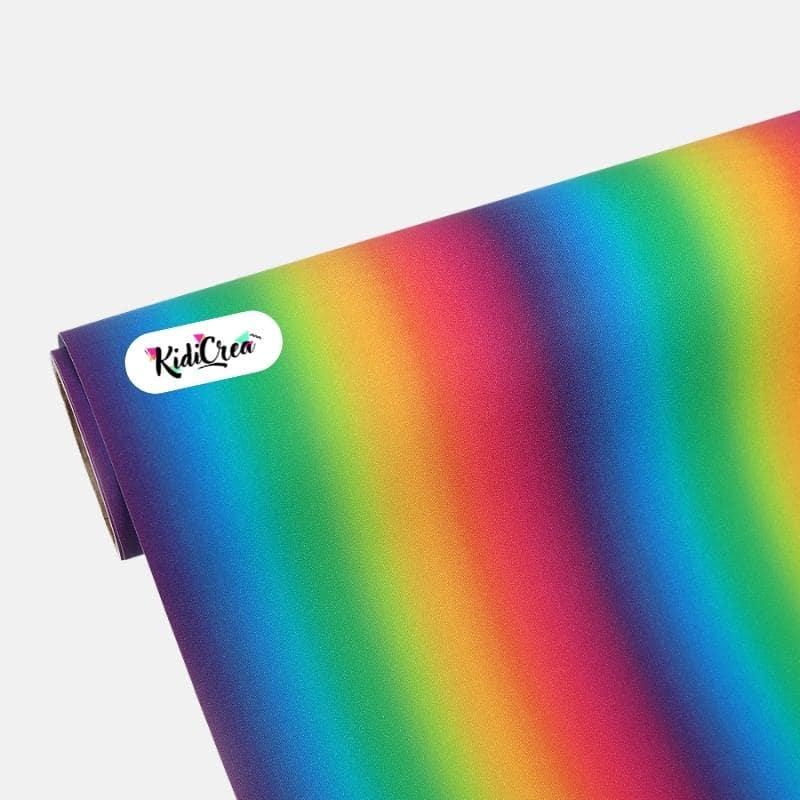Vinyle adhésif Rainbow Mat Brillant Vert et Orange (Feuille de 30x30cm) - KidiCrea