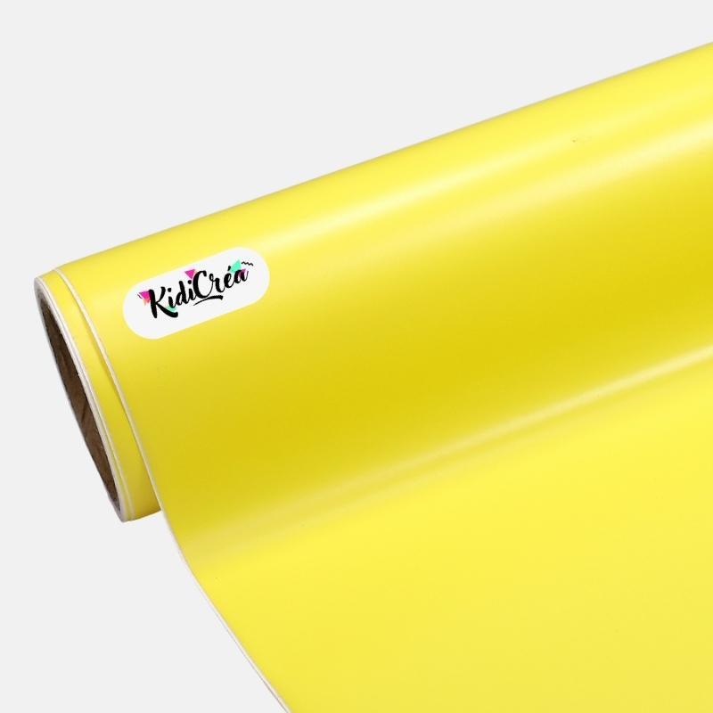Vinyle adhésif Couleur Mat Jaune Clair (de 30cm à 120cm) - KidiCrea VINYL