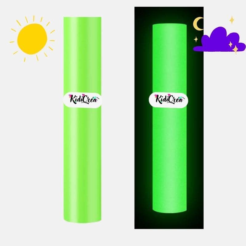 Flex Phosphorescent Fluo Vert pressage à chaud (Feuille 25x30cm) - KidiCrea FLEX