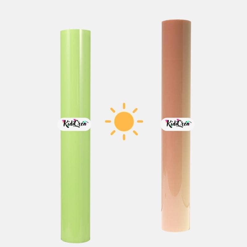 Flex Thermique au soleil de Jaune au Rouge pressage à chaud (Feuille 30x30cm) - KidiCrea FLEX