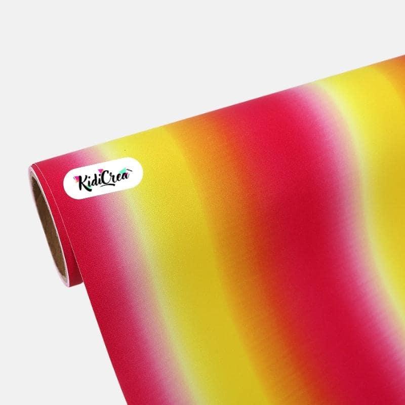 Vinyle adhésif Rainbow Mat Brillant Jaune et Rouge (Feuille de 30x30cm) - KidiCrea