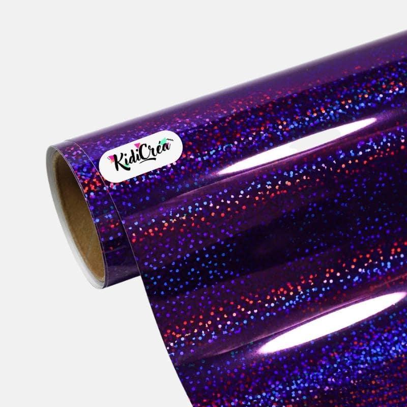 Vinyle adhésif Éclats Holographique Violet (de 30cm à 120cm) - KidiCrea VINYL