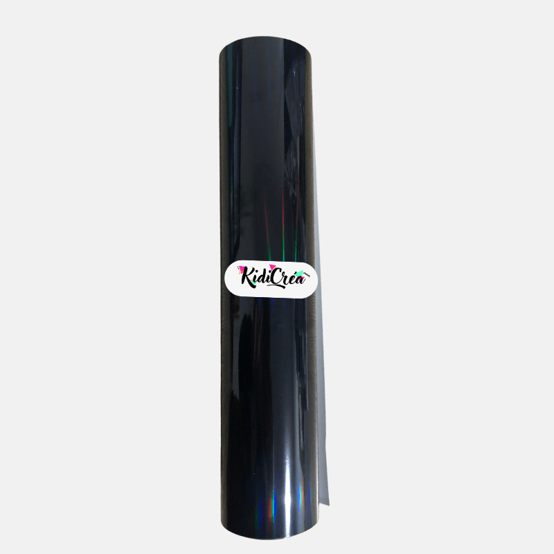 Flex Métallisé chrome Holographique Noir pressage à chaud (de 30cm à 120cm) - KidiCrea FLEX