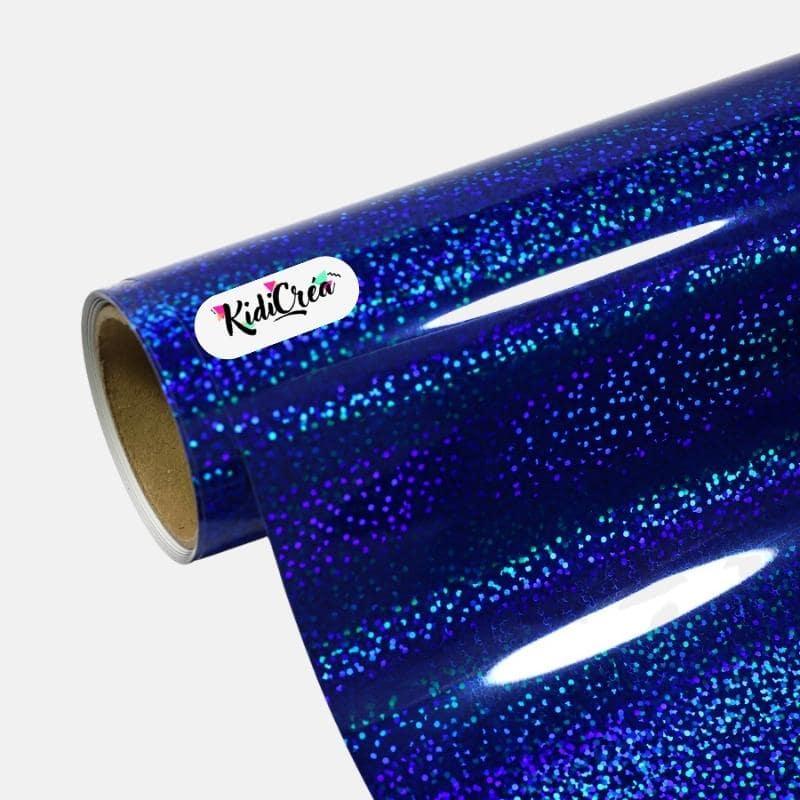 Vinyle adhésif Éclats Holographique Bleu (de 30cm à 120cm) - KidiCrea VINYL