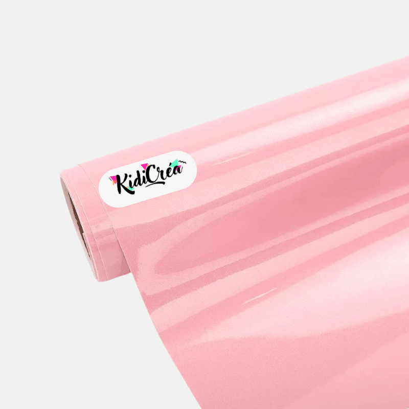 Vinyle adhésif Pailleté Brillant Rose Pastel (Feuille 30x30cm) - KidiCrea VINYL