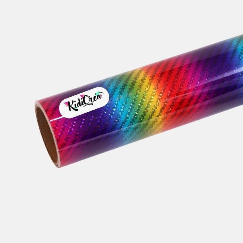 Vinyle adhésif Rainbow Arc-en-Ciel Diamant Scintillant (Feuille 30x30cm) - KidiCrea VINYL