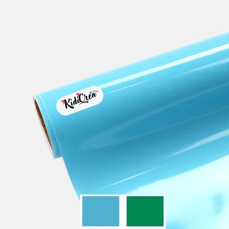 Flex Phosphorescent Fluo Bleu pressage à chaud (Feuille 25x30cm) - KidiCrea FLEX