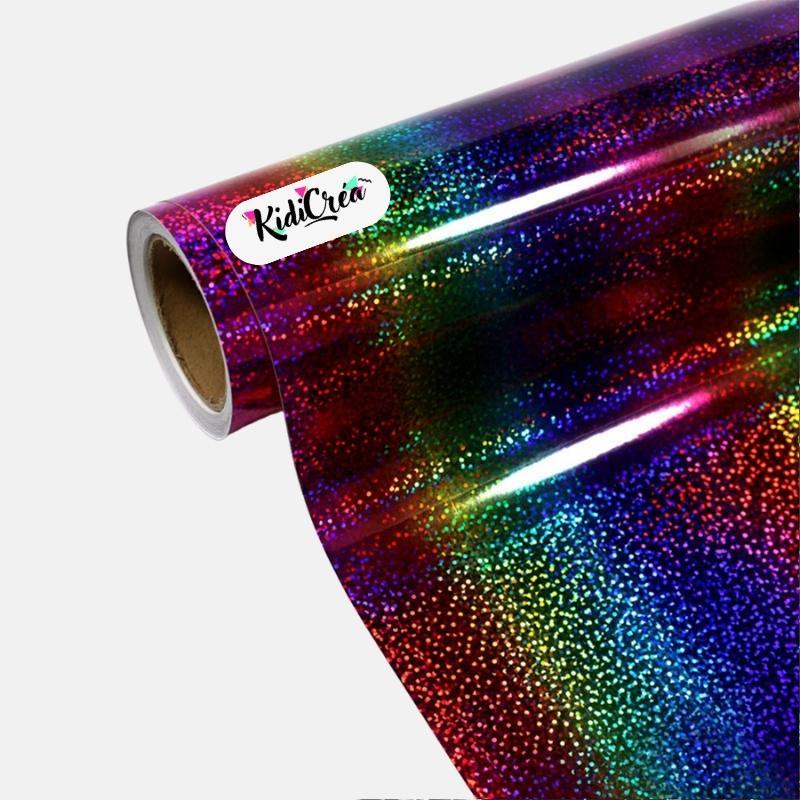 Vinyle adhésif Rainbow Arc-en-Ciel Éclats Scintillant (Feuille 30x30cm) - KidiCrea VINYL