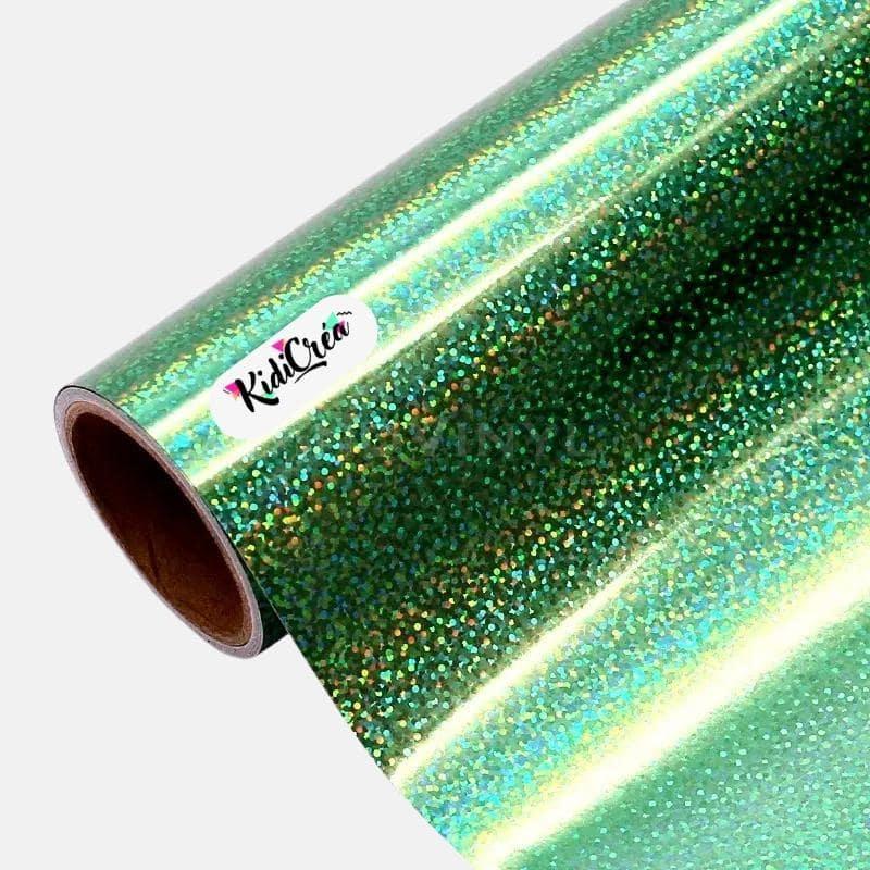 Vinyle adhésif Éclats Holographique Vert (de 30 à 120cm) - KidiCrea VINYL