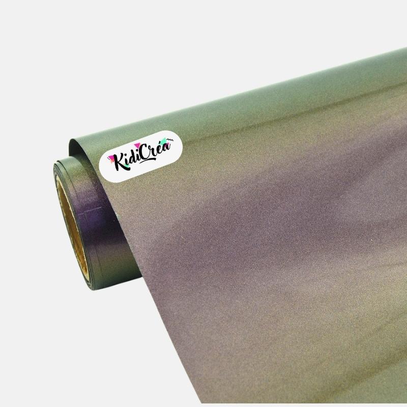Flex Caméléon vert violet  pour flocage et marquage textile – Effets irisés changeants
