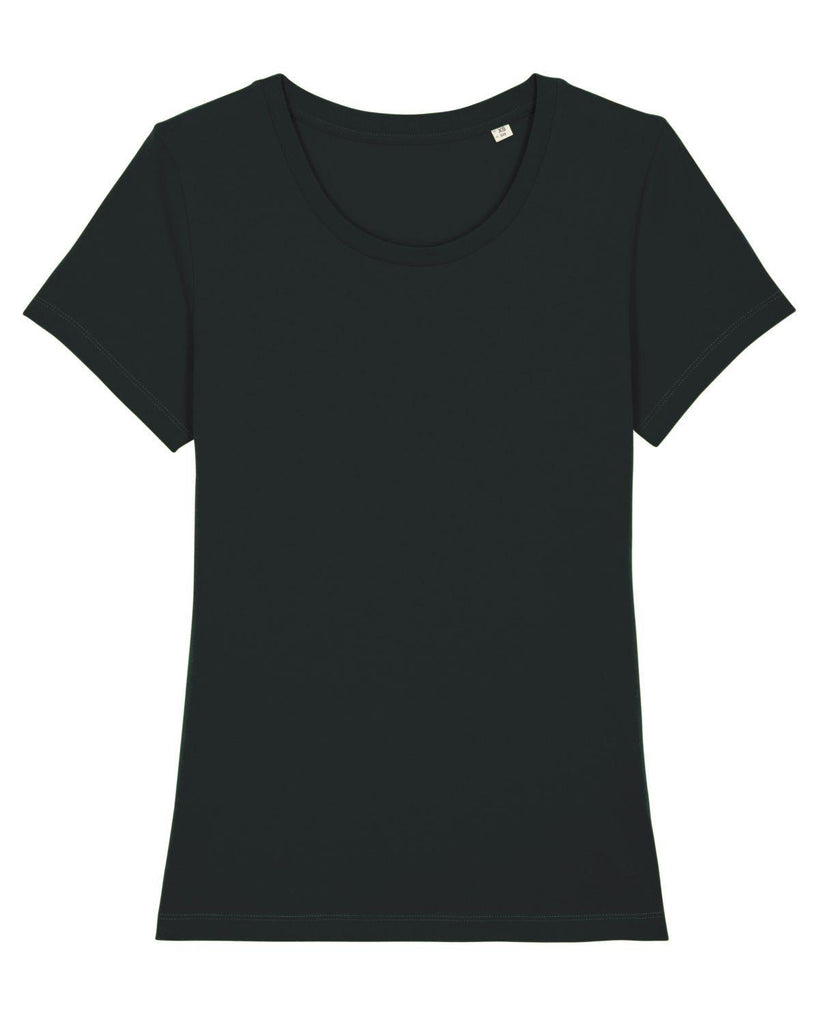 Tee-shirt Femme Noir à personnaliser Manches Courtes (100% Coton Bio ) - KidiCrea TEXTILE