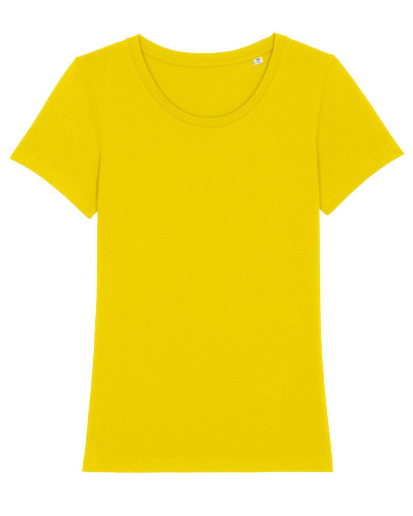 T-shirt Femme 100% Coton Bio jaune or à personnaliser Manches Courtes - KidiCrea TEXTILE