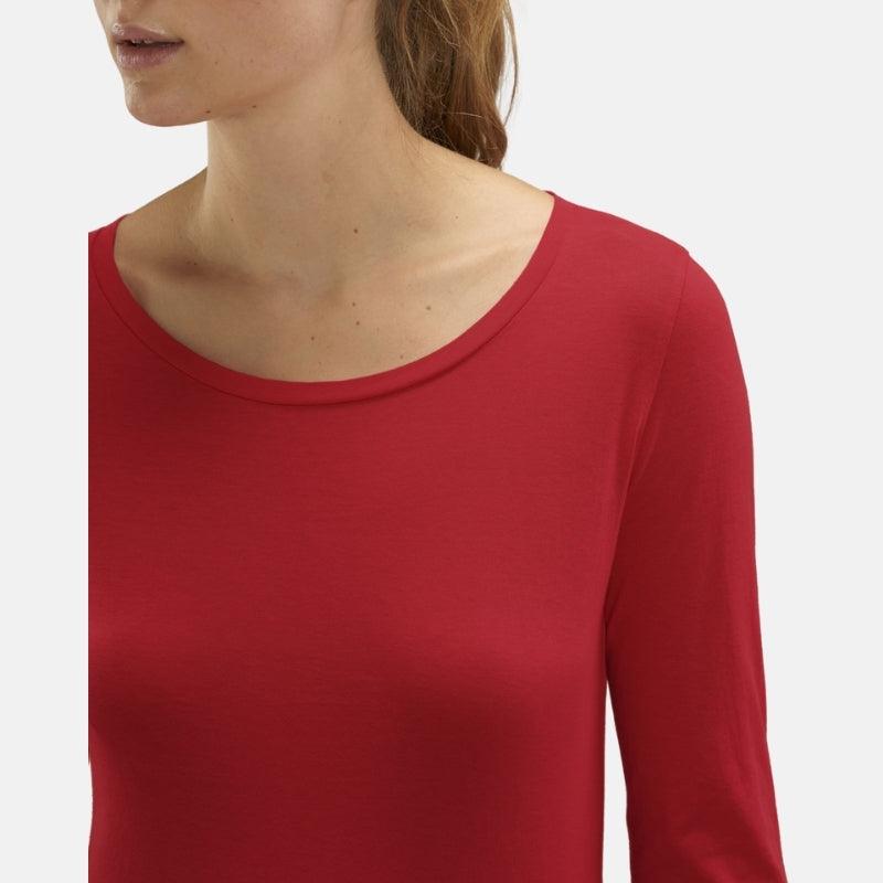 T-shirt Femme 100% coton bio rouge manches longues à personnaliser - KidiCrea TEXTILE