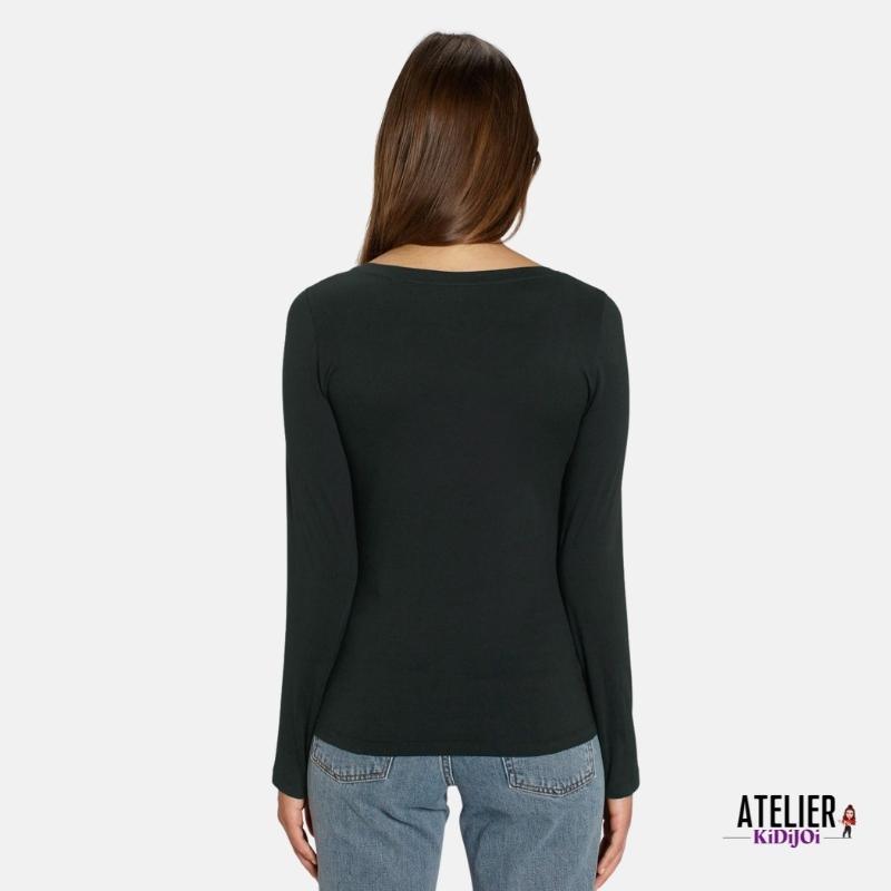 T-shirt femme noir manches longues 100% coton M TEX : le t-shirt à Prix  Carrefour